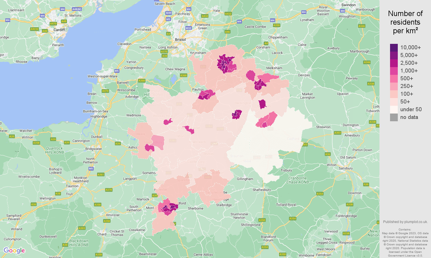 Bath population density map