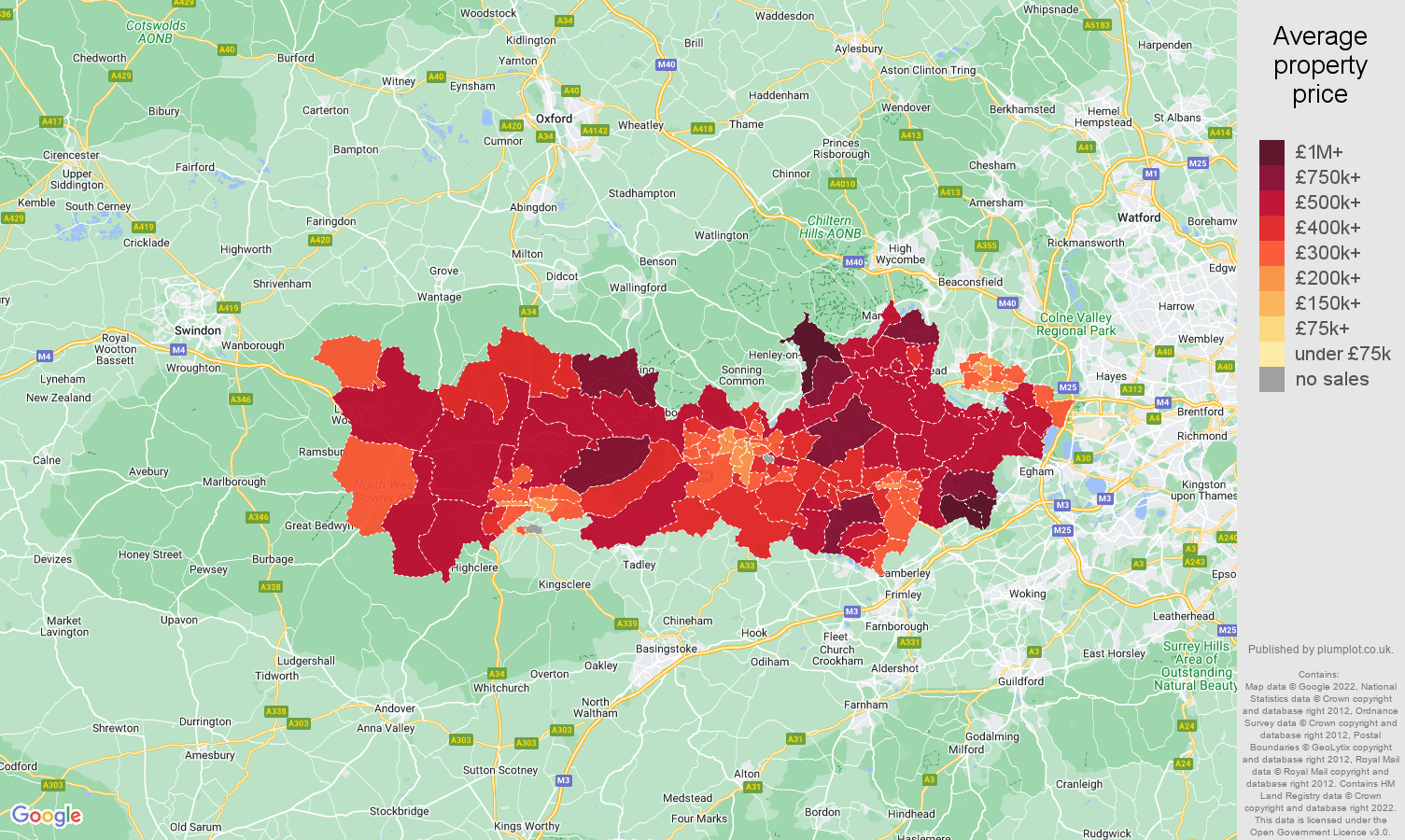 Berkshire house prices map