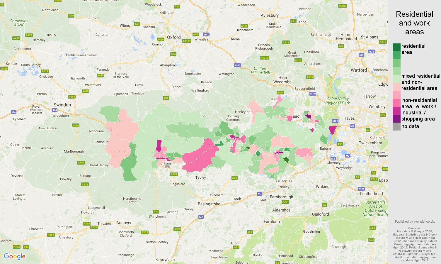 Berkshire residential areas map