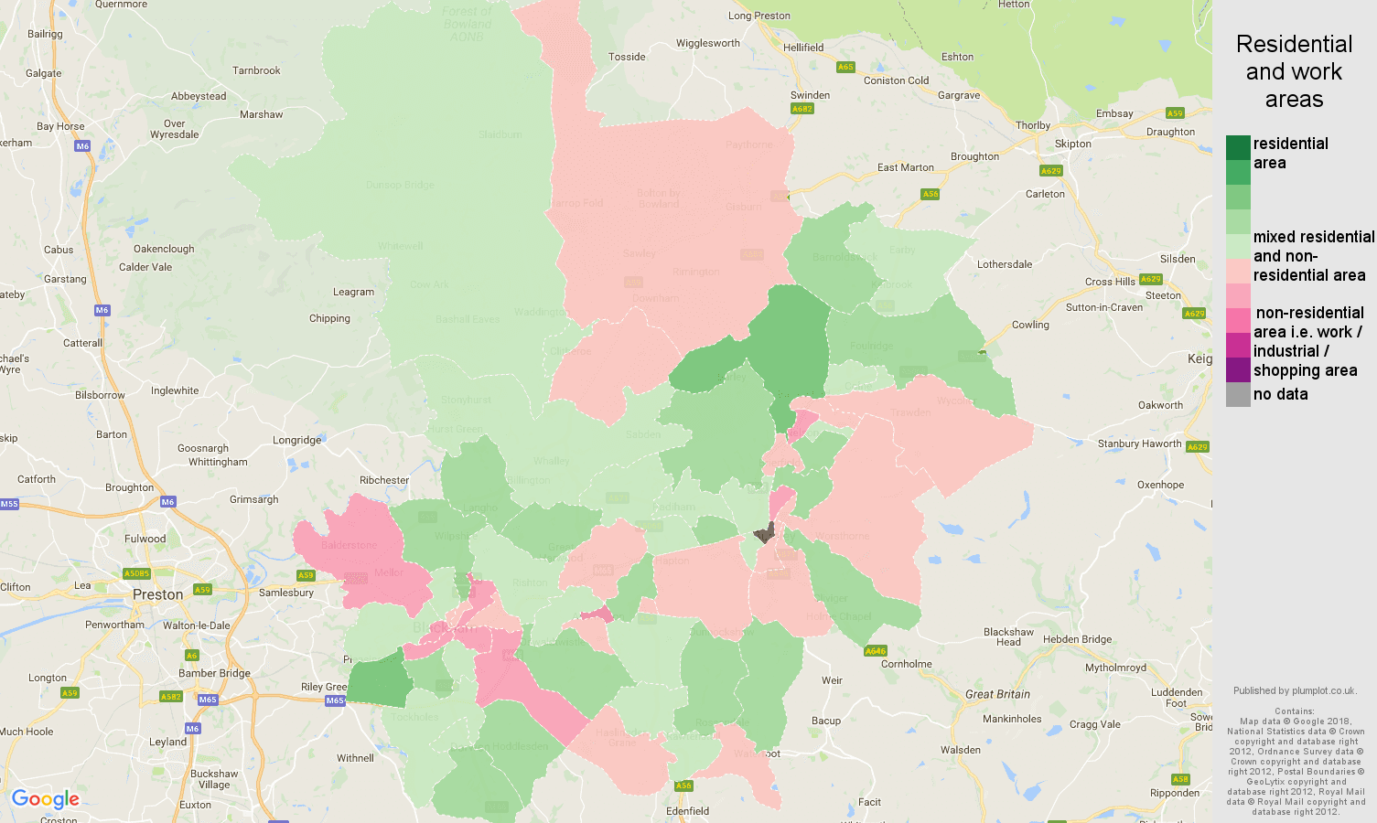 Blackburn residential areas map