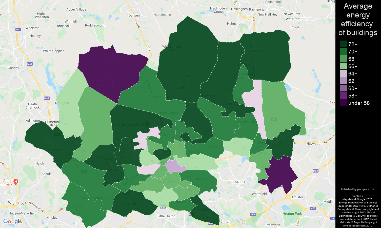 Bolton map of energy efficiency of flats