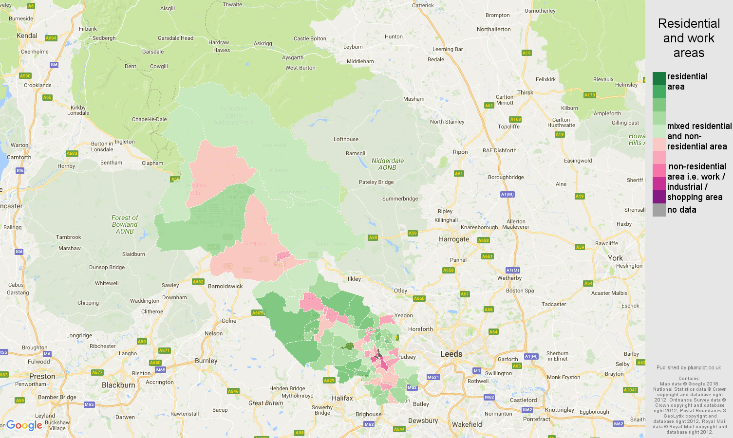 Bradford residential areas map