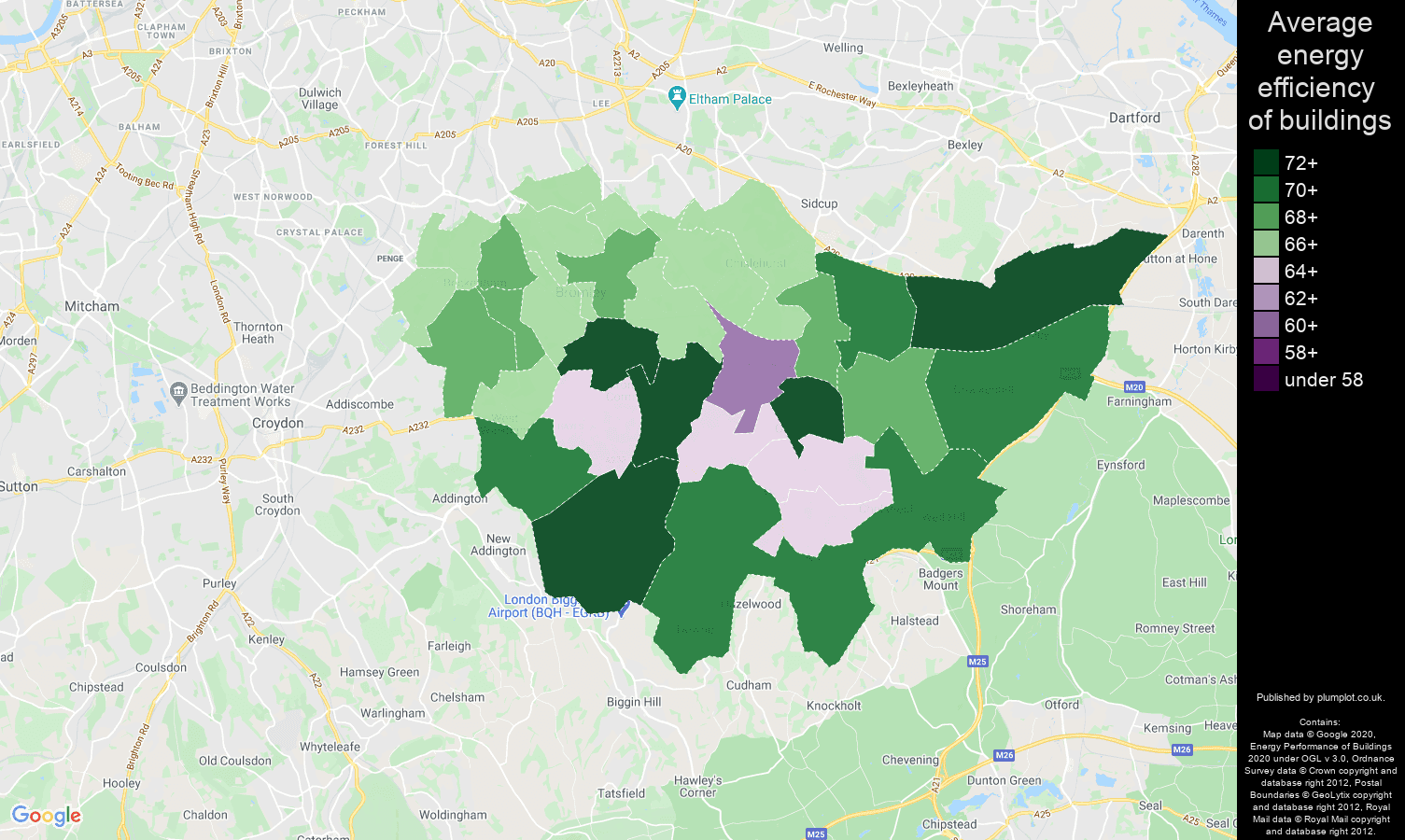 Bromley map of energy efficiency of flats