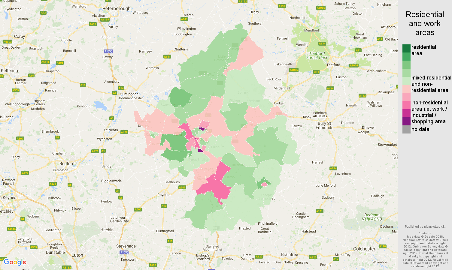 Cambridge residential areas map