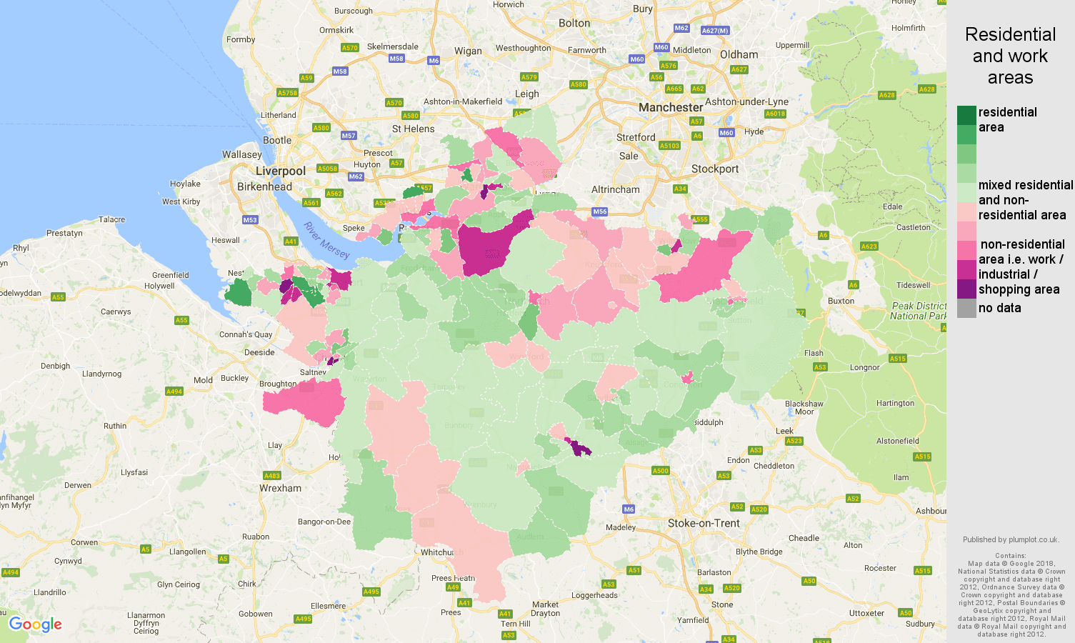 Cheshire residential areas map