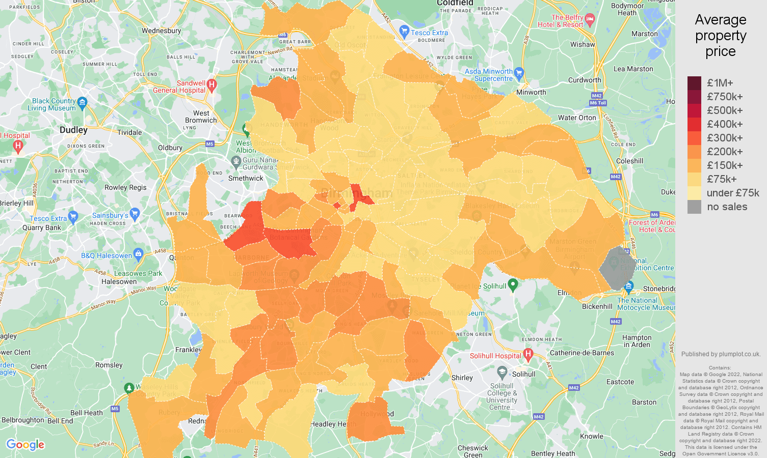 Birmingham house prices map