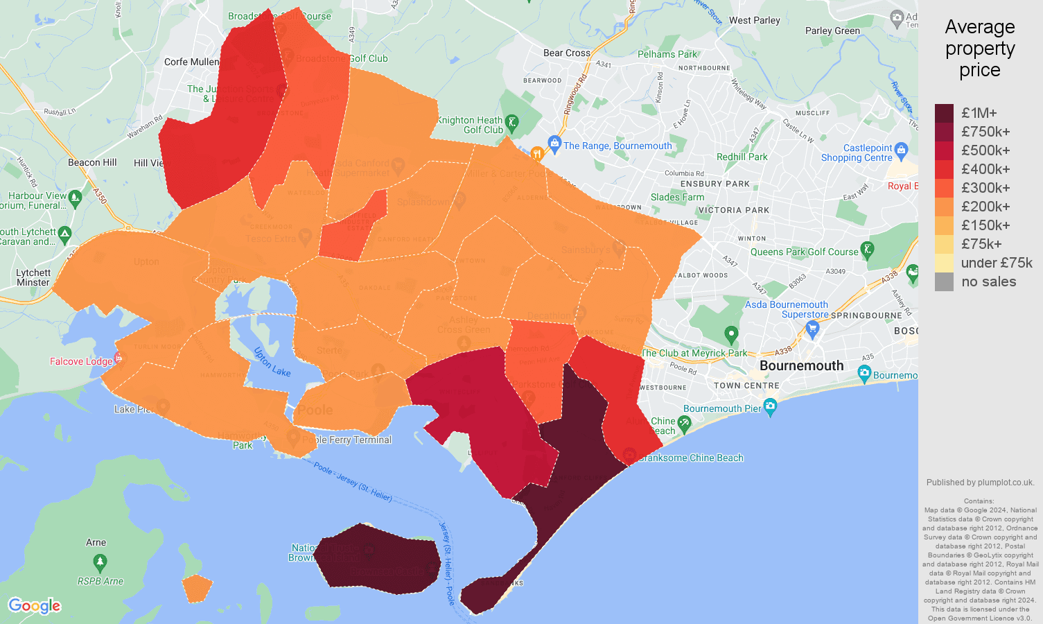 Poole house prices map