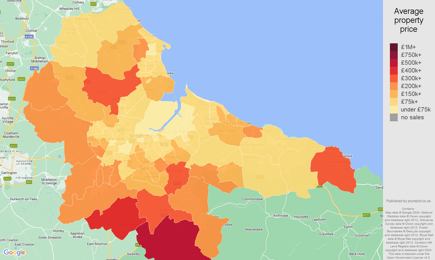 Cleveland house prices map