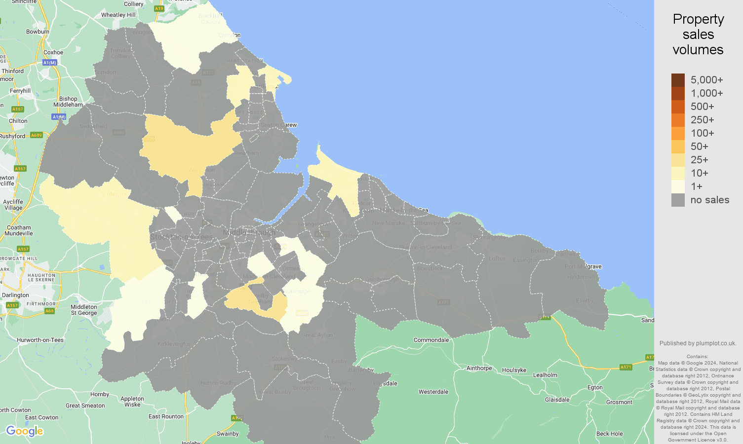 Cleveland map of sales of new properties