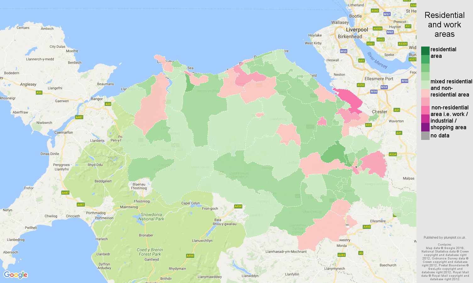 Clwyd residential areas map