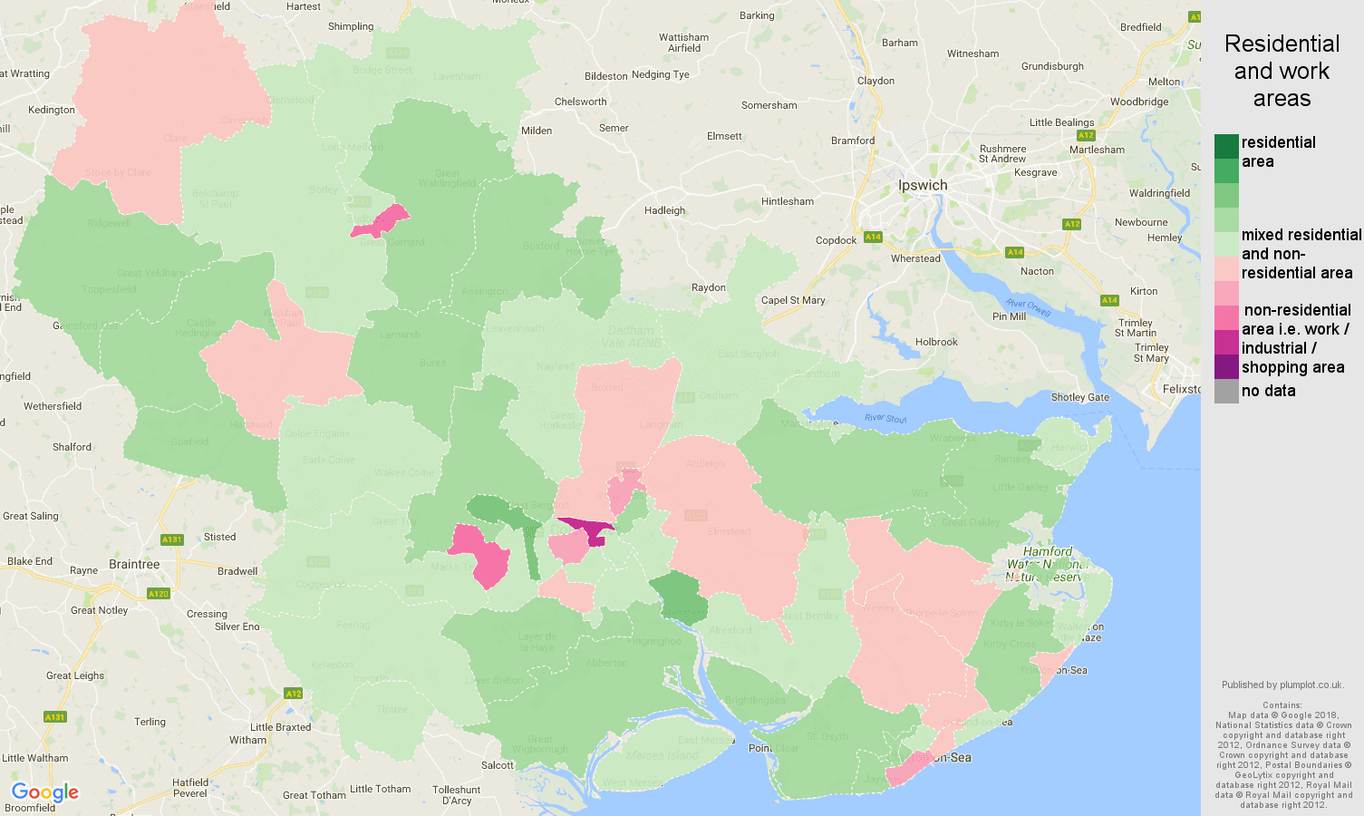 Colchester residential areas map