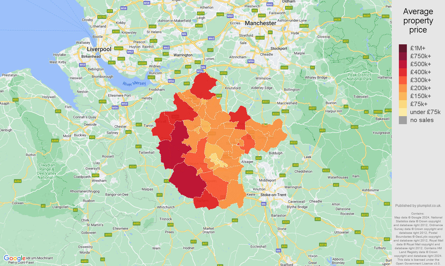 Crewe house prices map