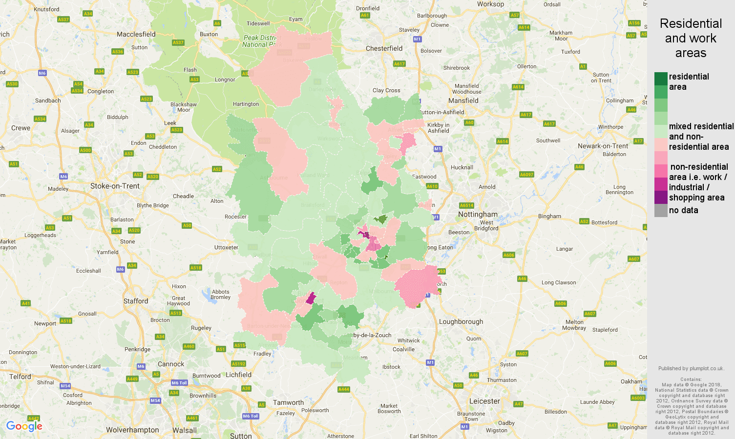 Derby residential areas map