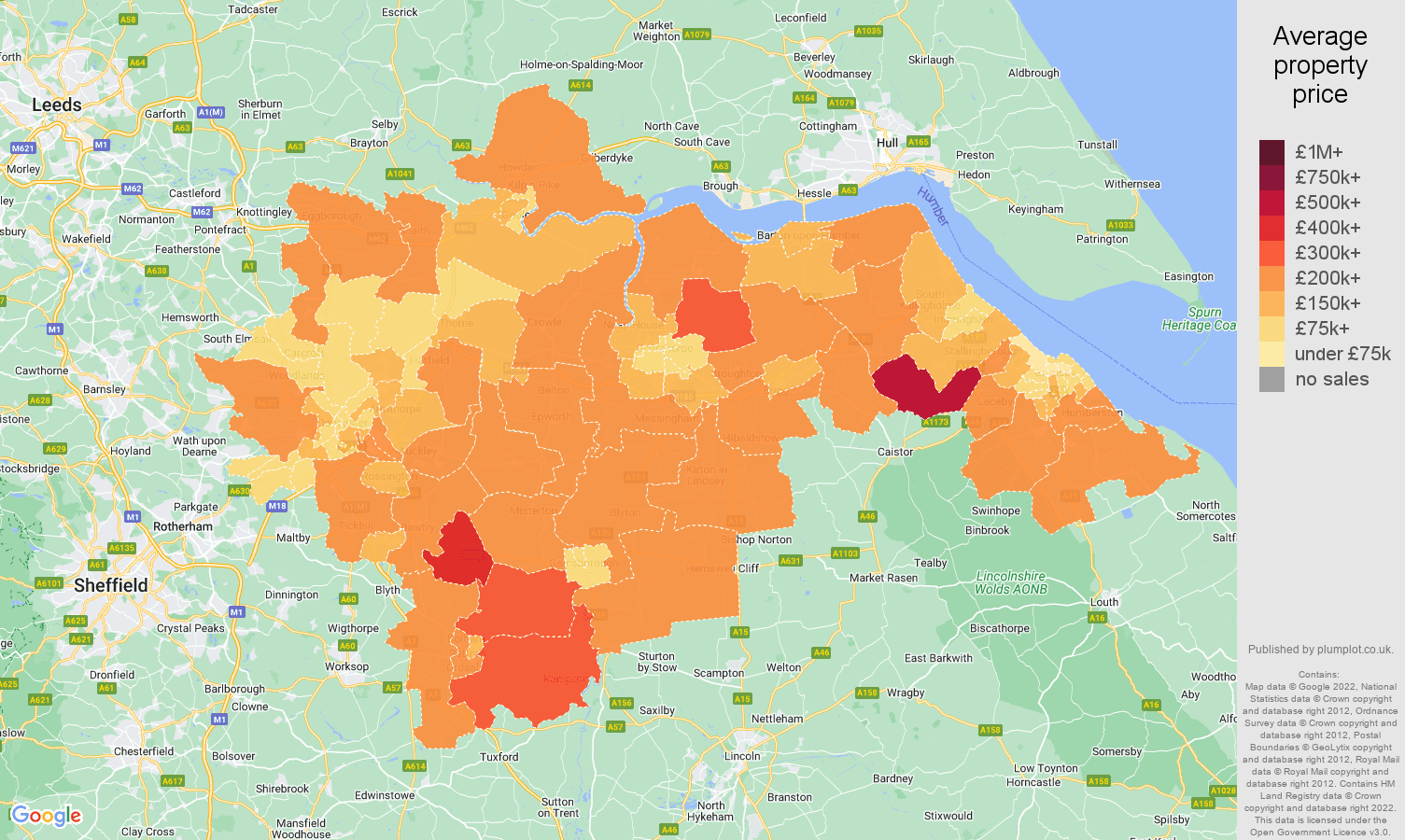 Doncaster house prices map