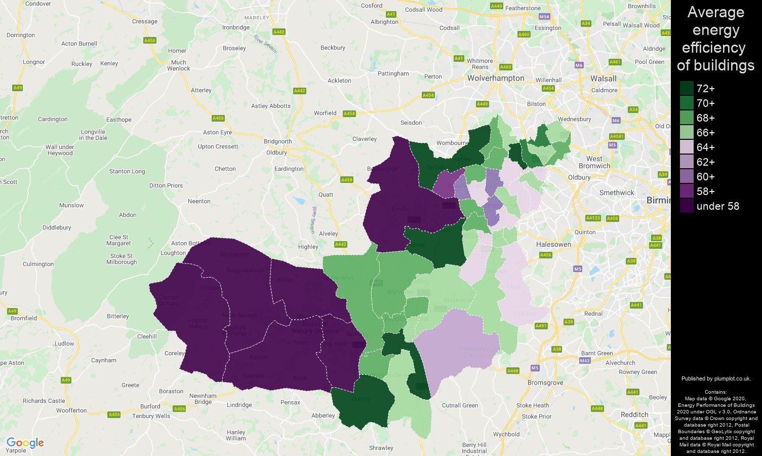 Dudley map of energy efficiency of flats