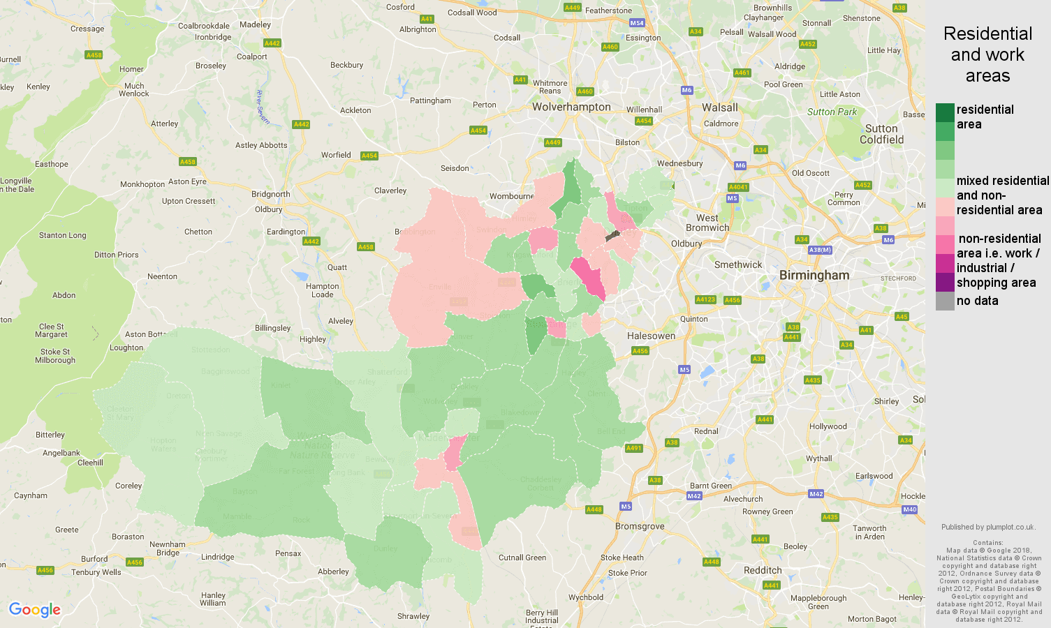 Dudley residential areas map