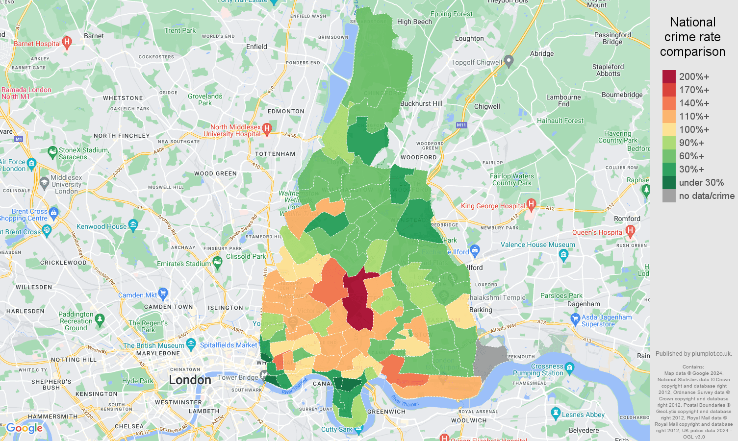 East London Violent Crime Statistics In Maps And Graphs 