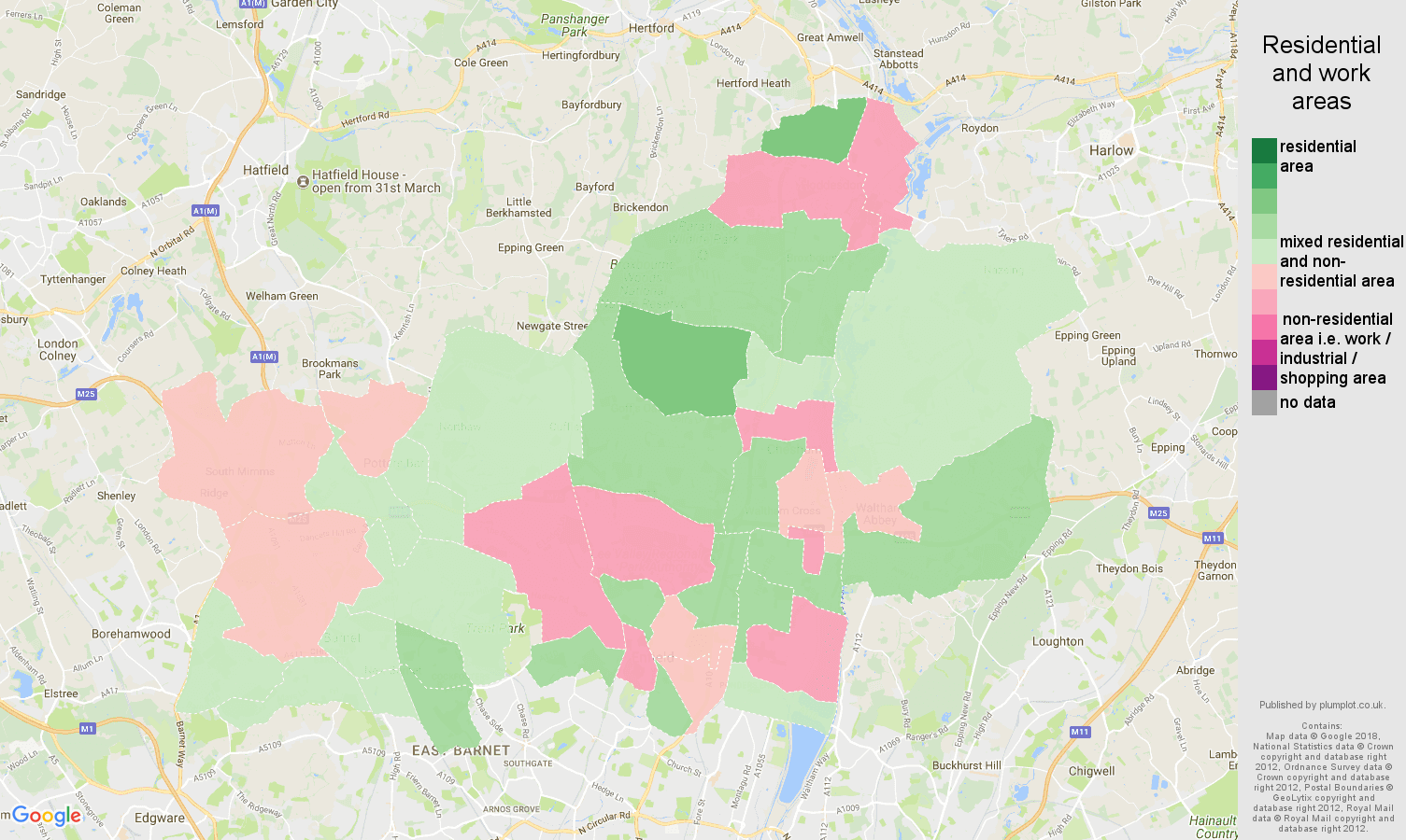 Enfield residential areas map