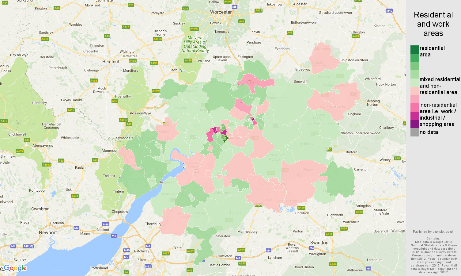 Gloucester residential areas map