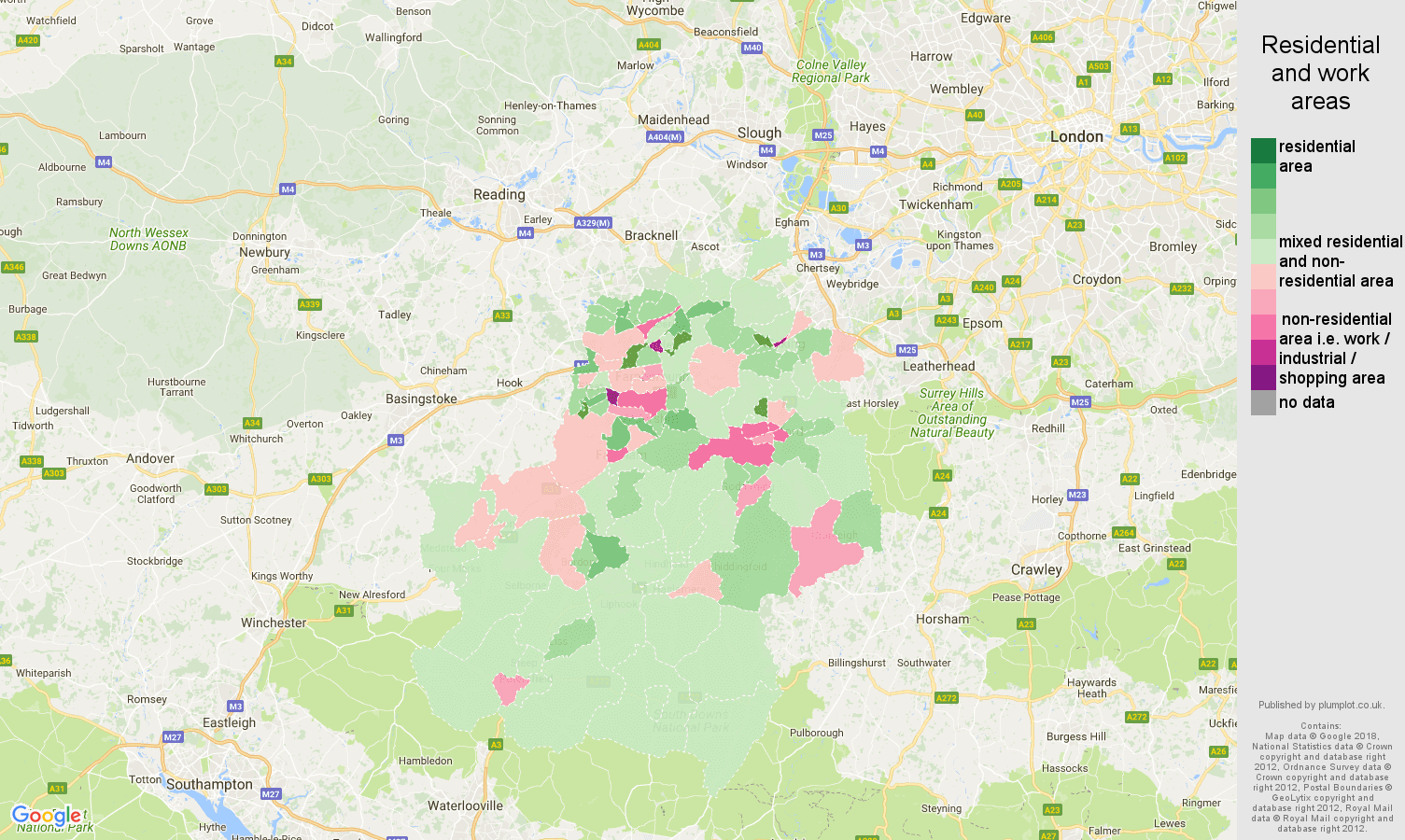 Guildford residential areas map