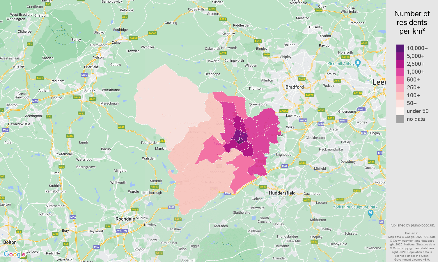 Halifax population stats in maps and graphs.