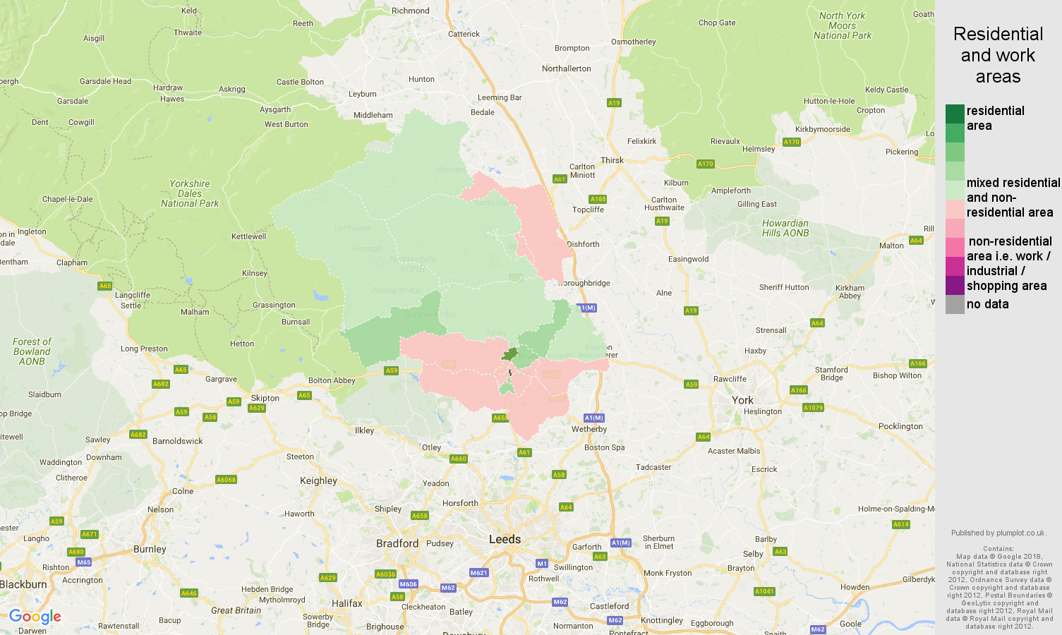 Harrogate residential areas map