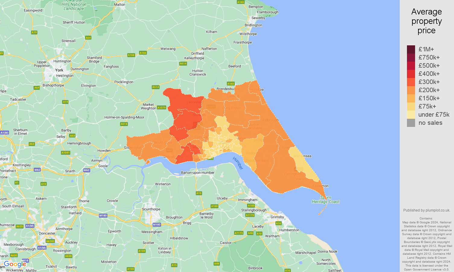 Hull house prices map