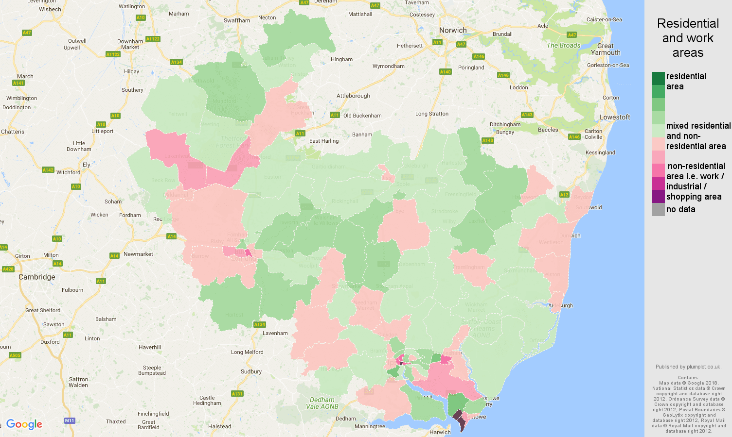 Ipswich residential areas map