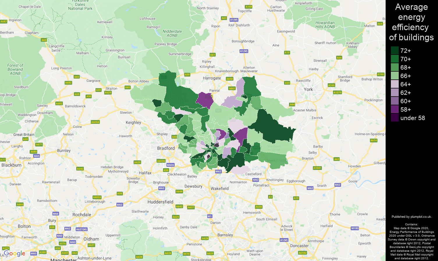 Leeds map of energy efficiency of flats