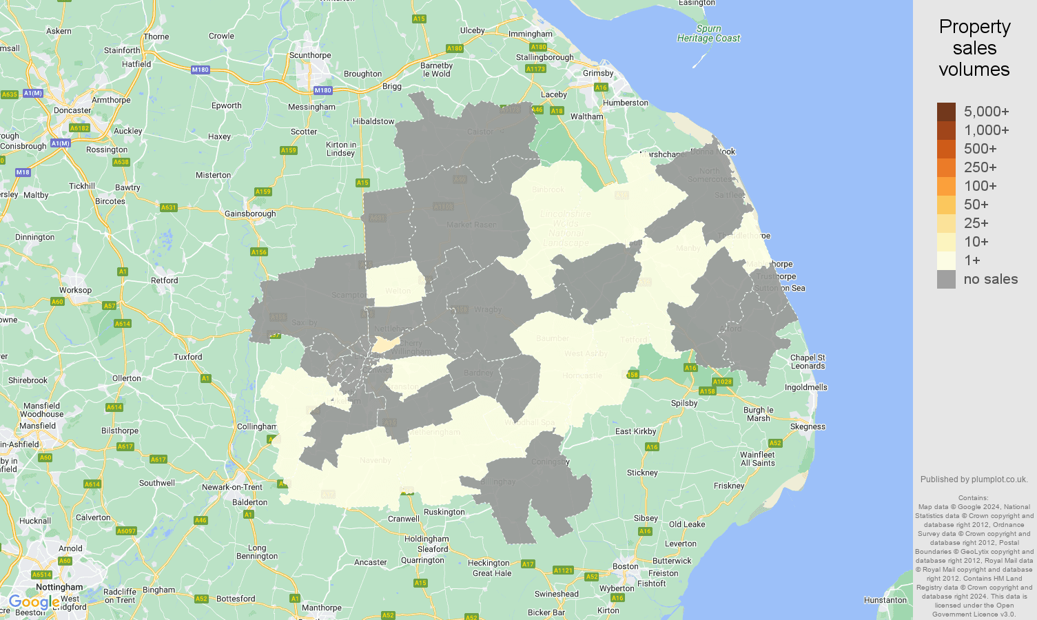 Lincoln map of sales of new properties