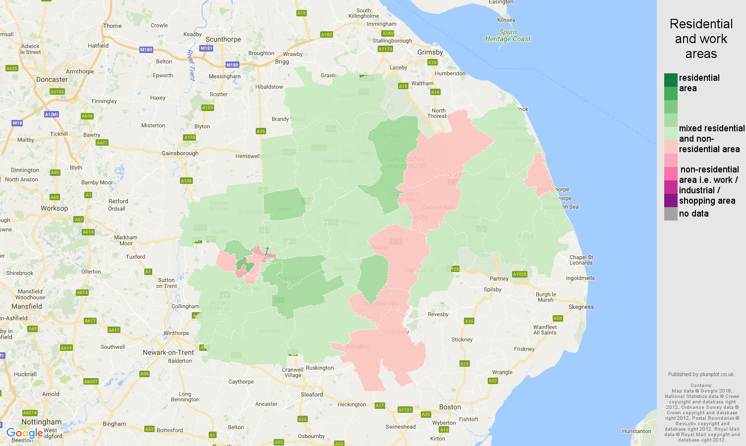 Lincoln residential areas map