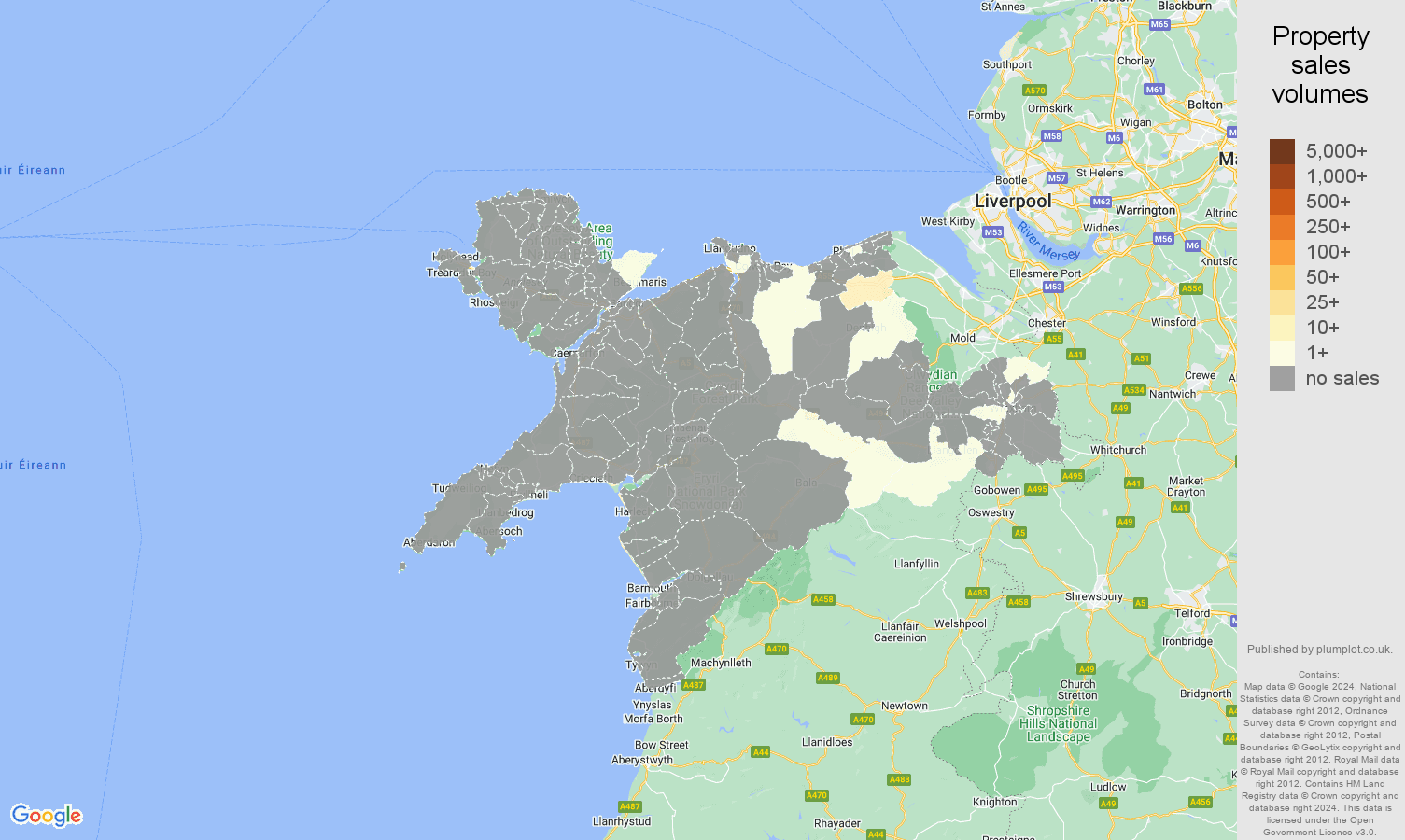 Llandudno map of sales of new properties