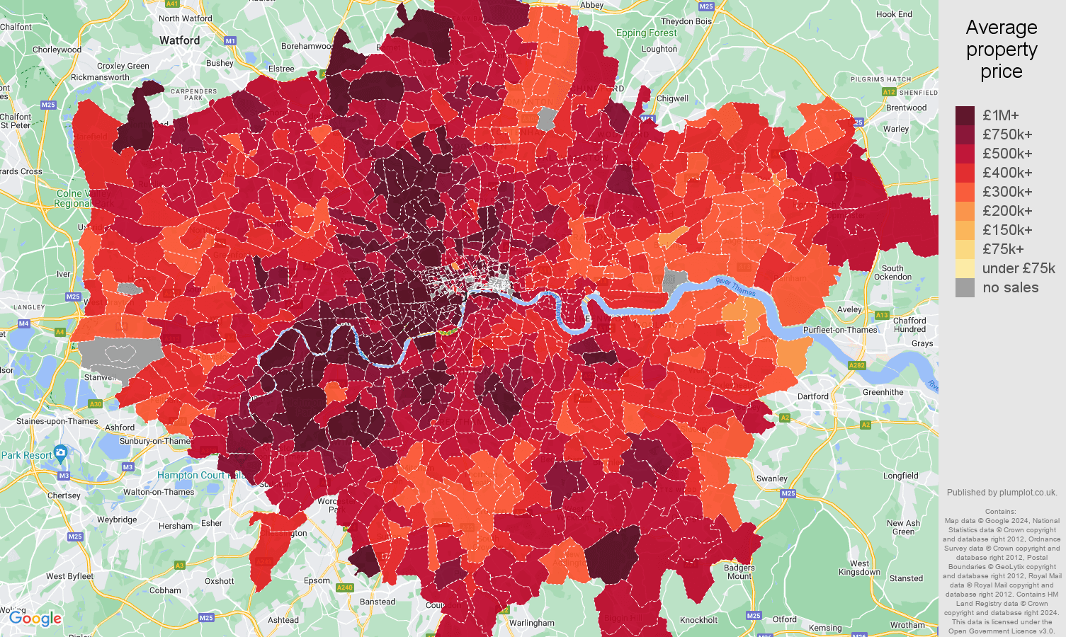 London house prices in maps and graphs.