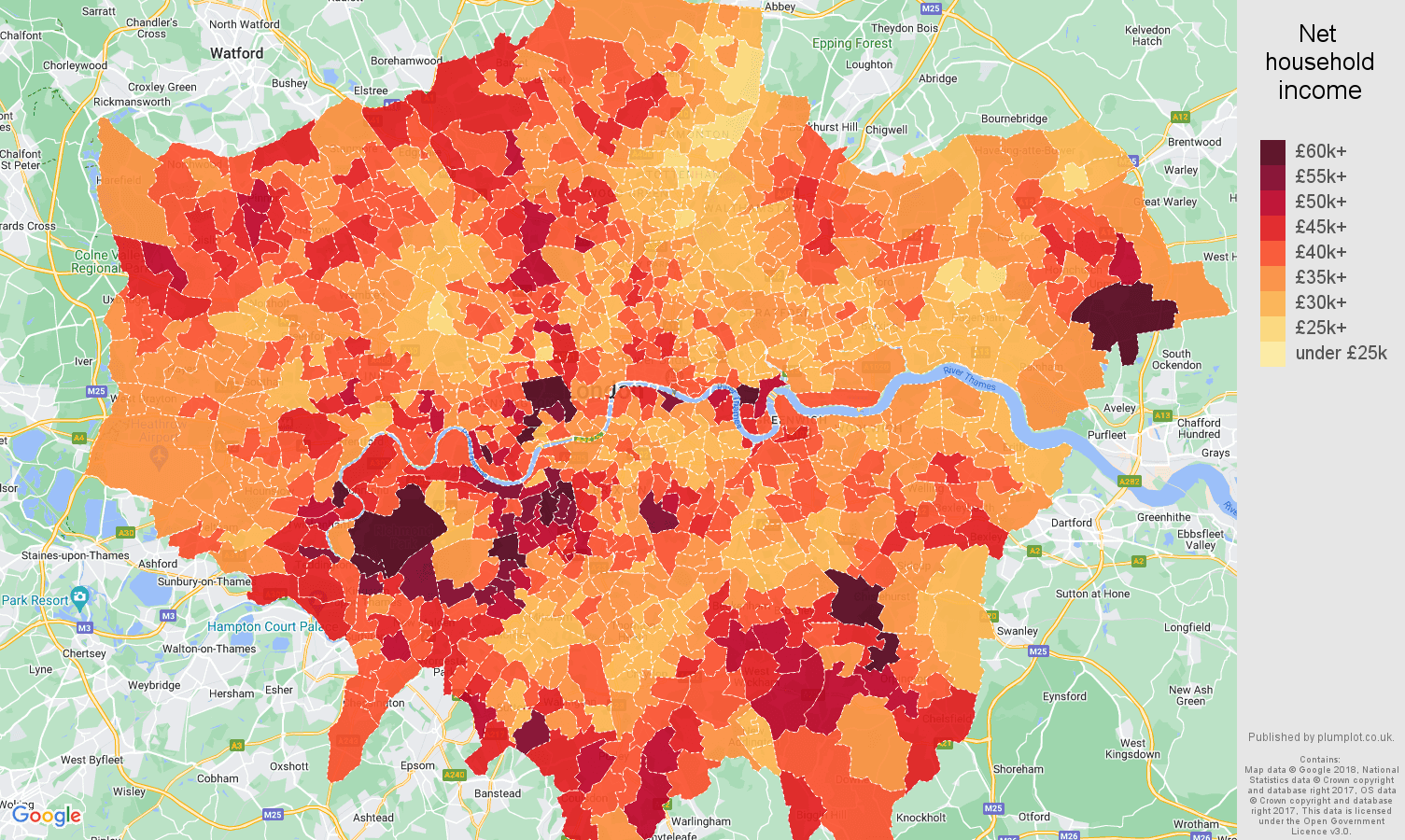 London net household income map
