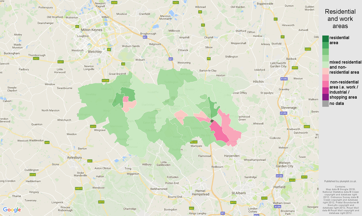 Luton population stats in maps and graphs.