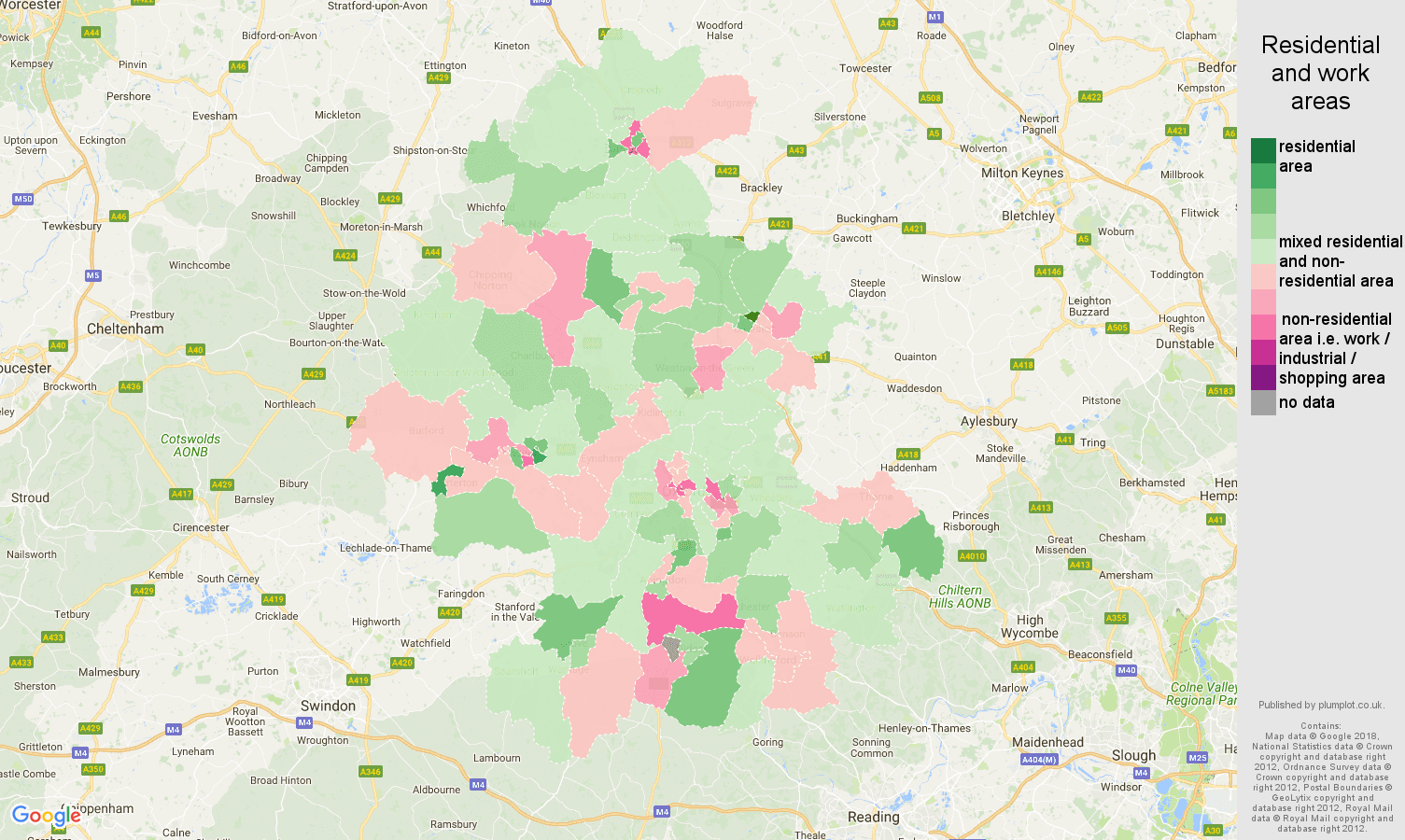 Oxford residential areas map