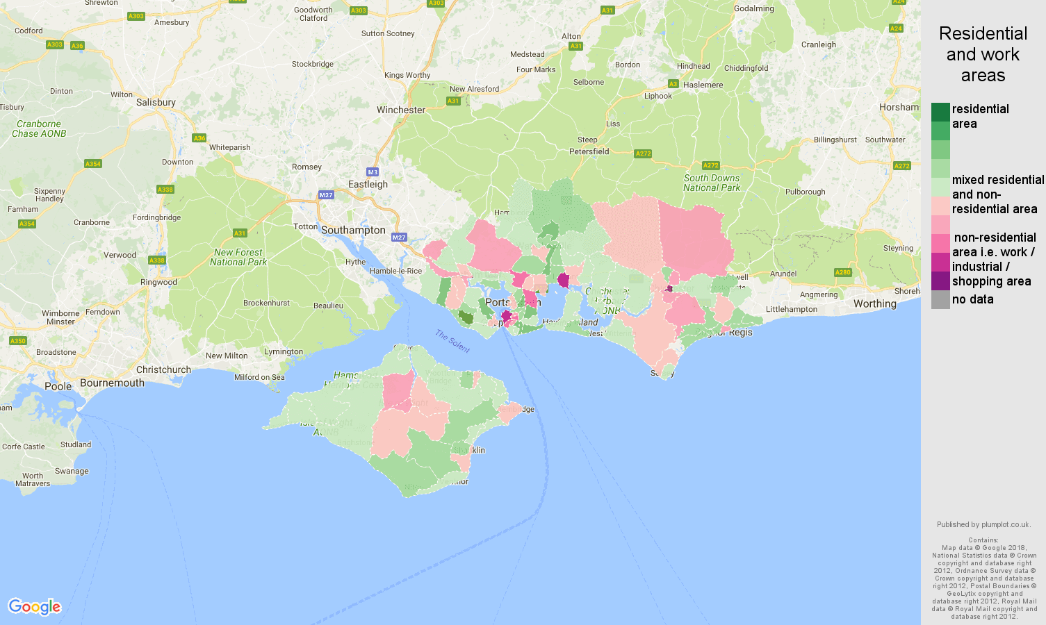 Portsmouth residential areas map