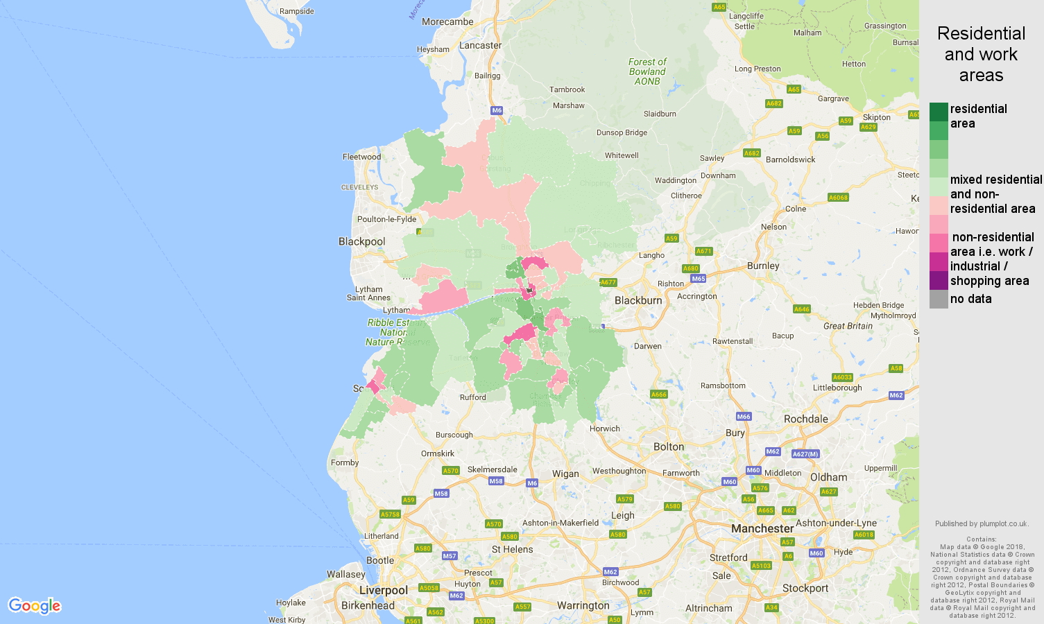Preston residential areas map