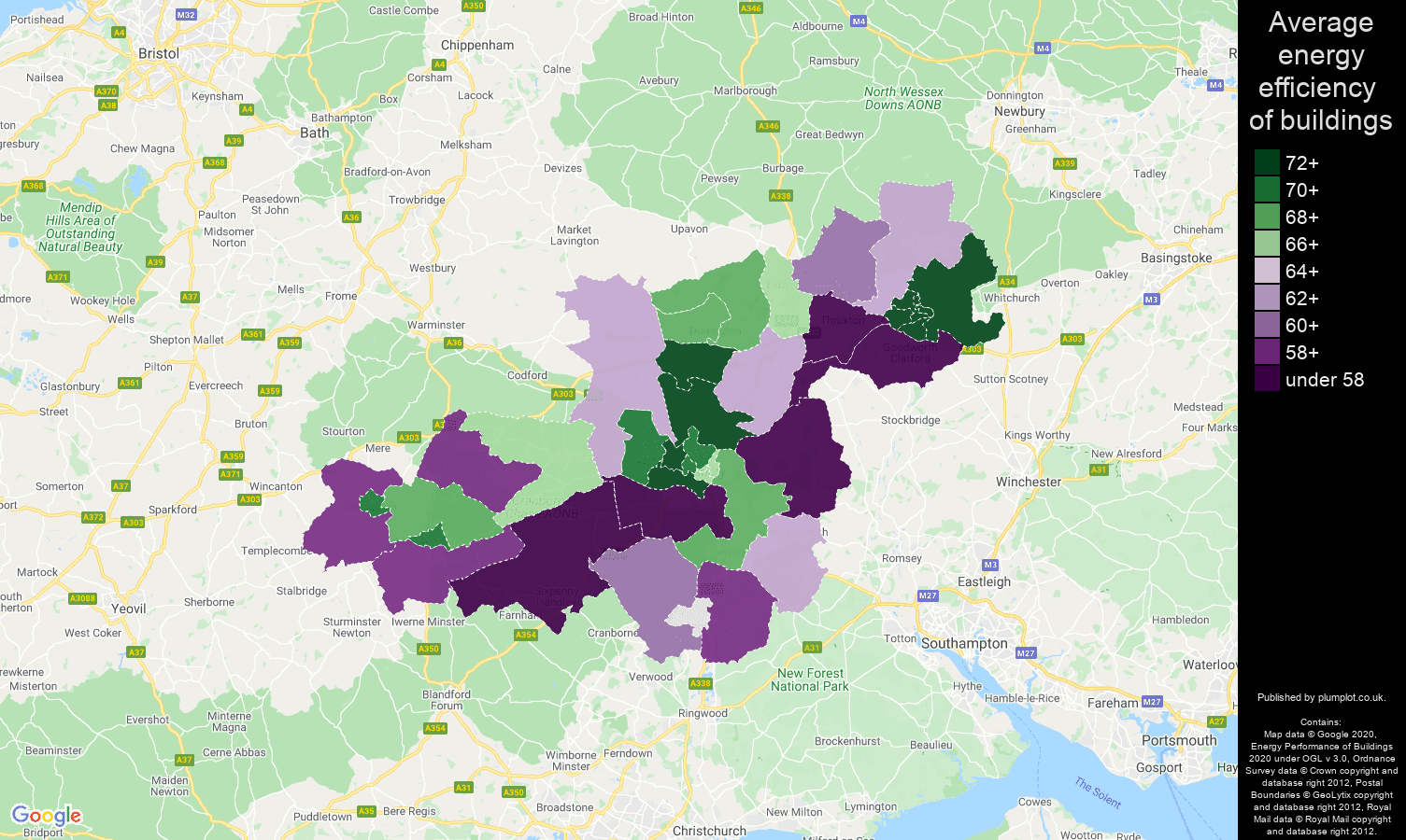 Salisbury map of energy efficiency of flats