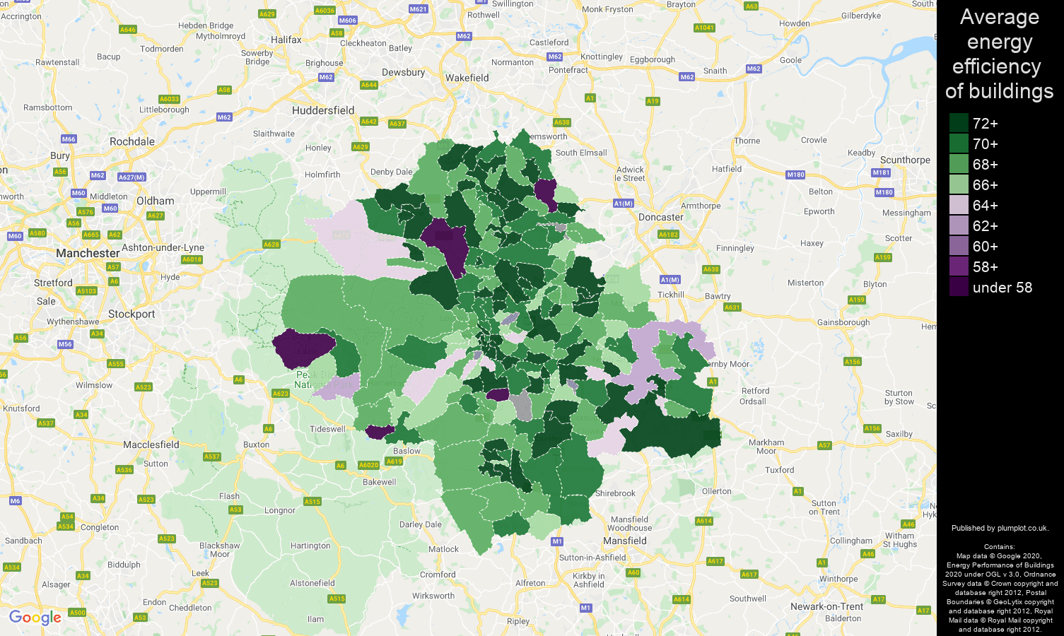 Sheffield map of energy efficiency of flats