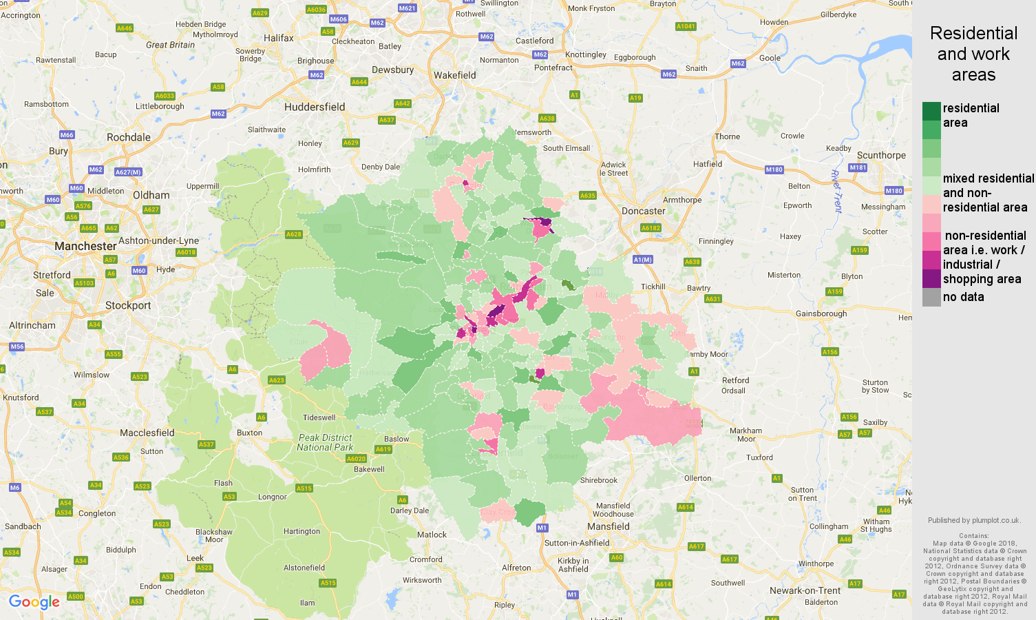 Sheffield residential areas map