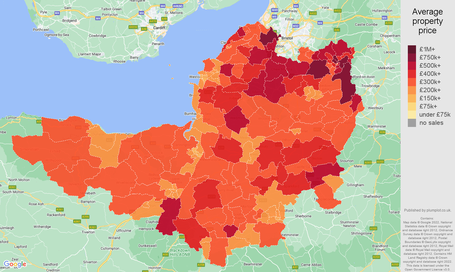 Somerset house prices map