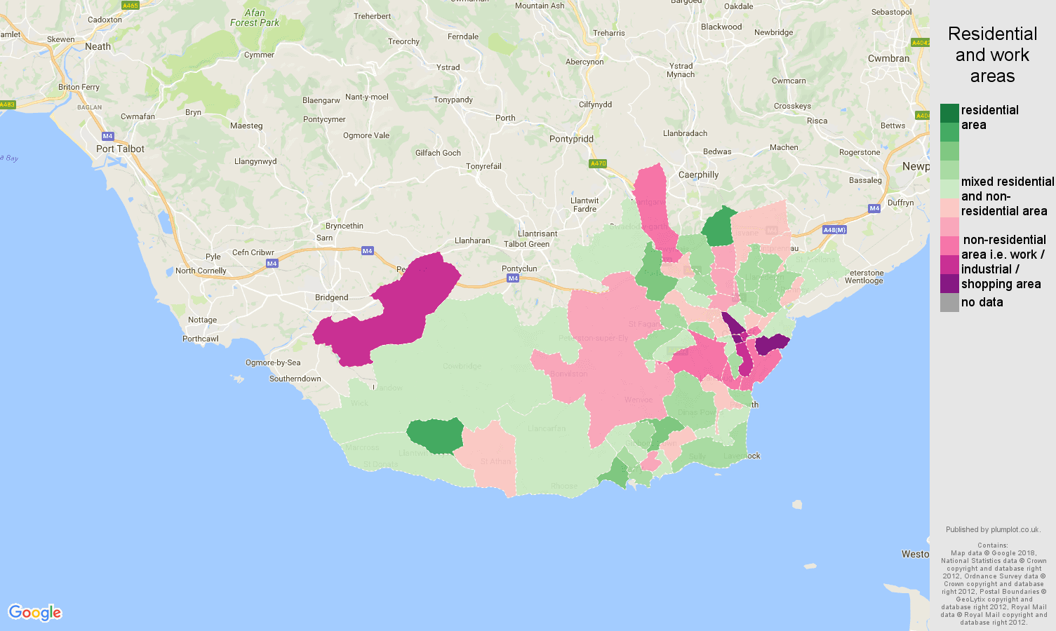 South Glamorgan residential areas map