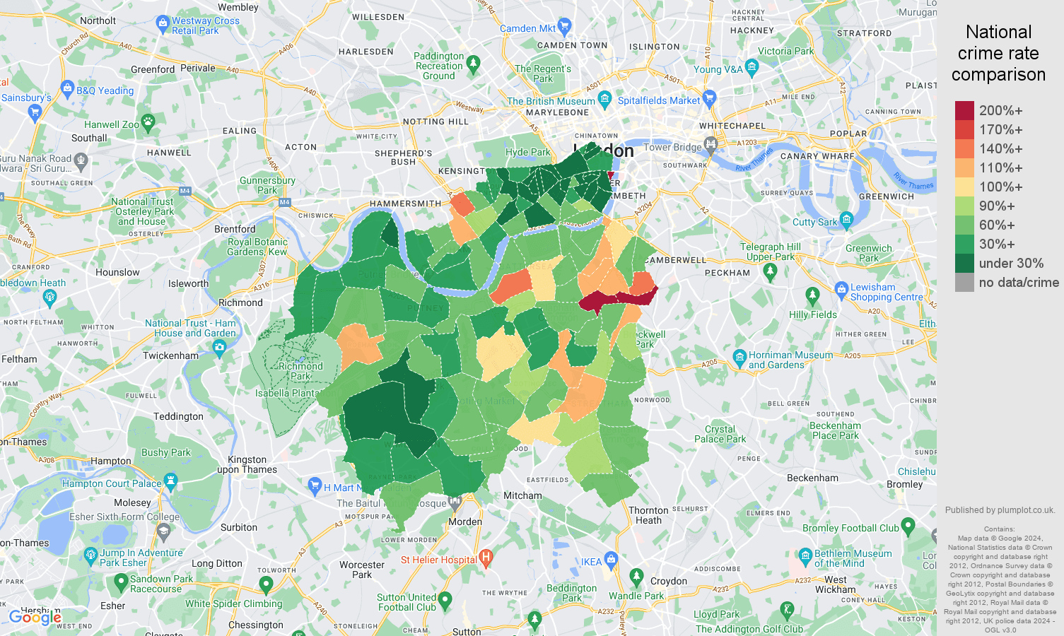 South West London Violent Crime Statistics In Maps And Graphs 