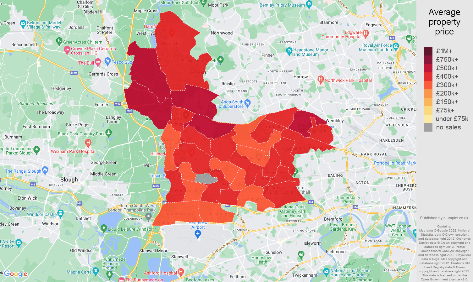 Southall house prices map