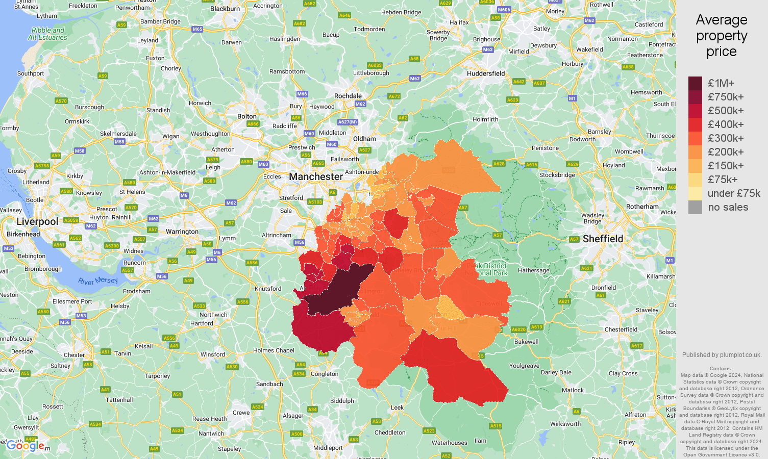 Stockport house prices map