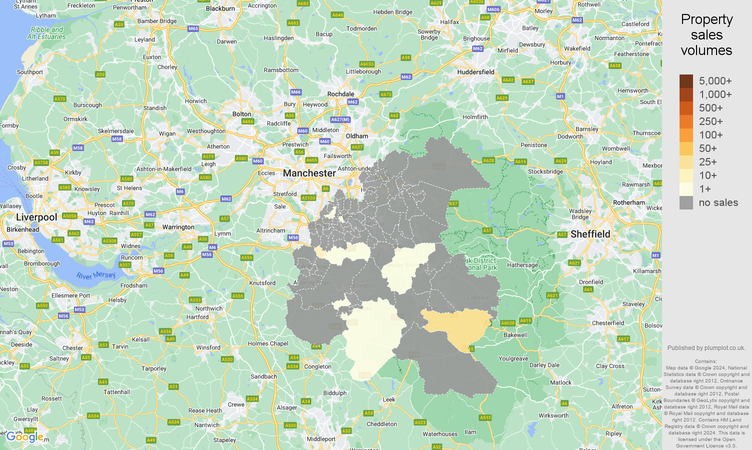 Stockport map of sales of new properties