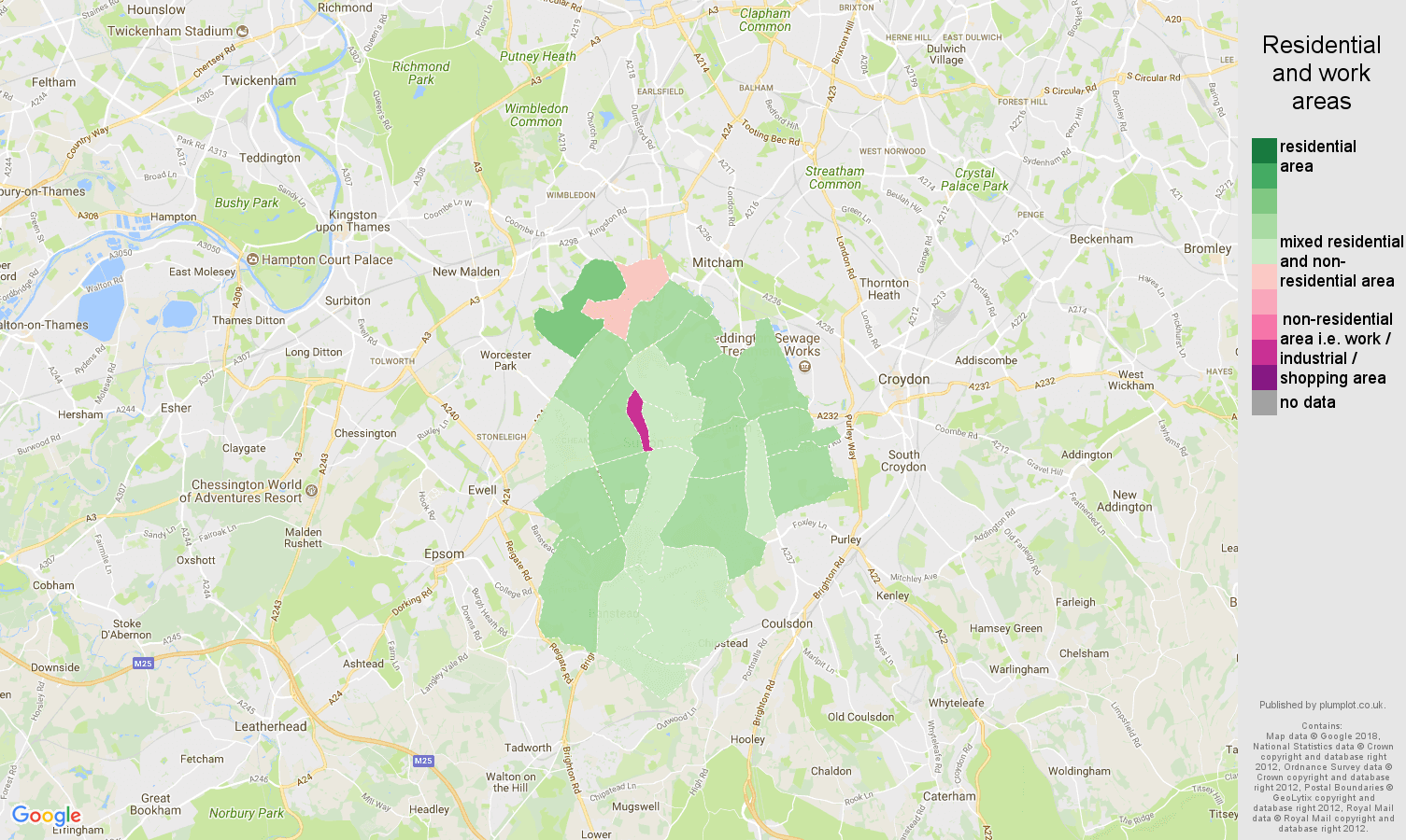 Sutton residential areas map