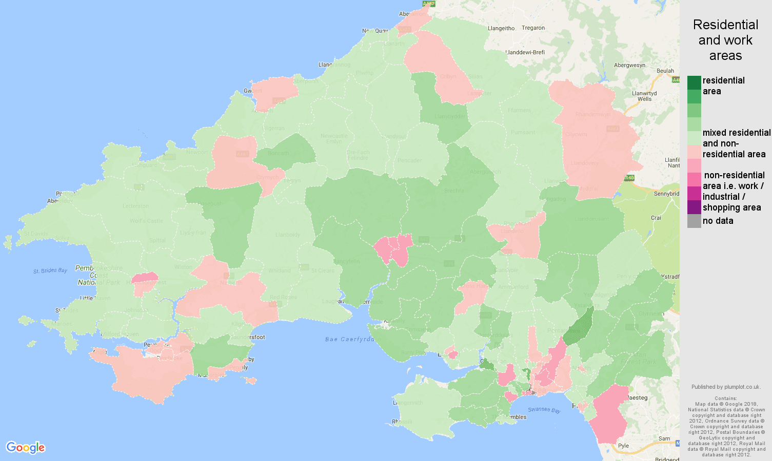 Swansea residential areas map