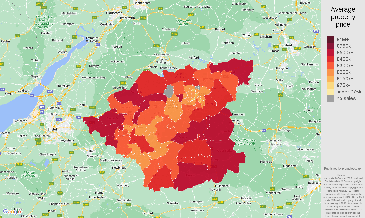 Swindon house prices map